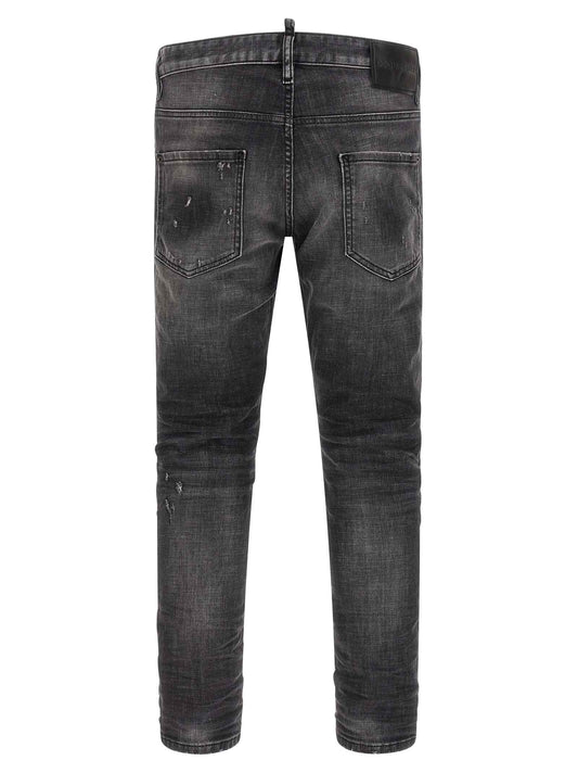 Gray Cotton Skinny Jeans