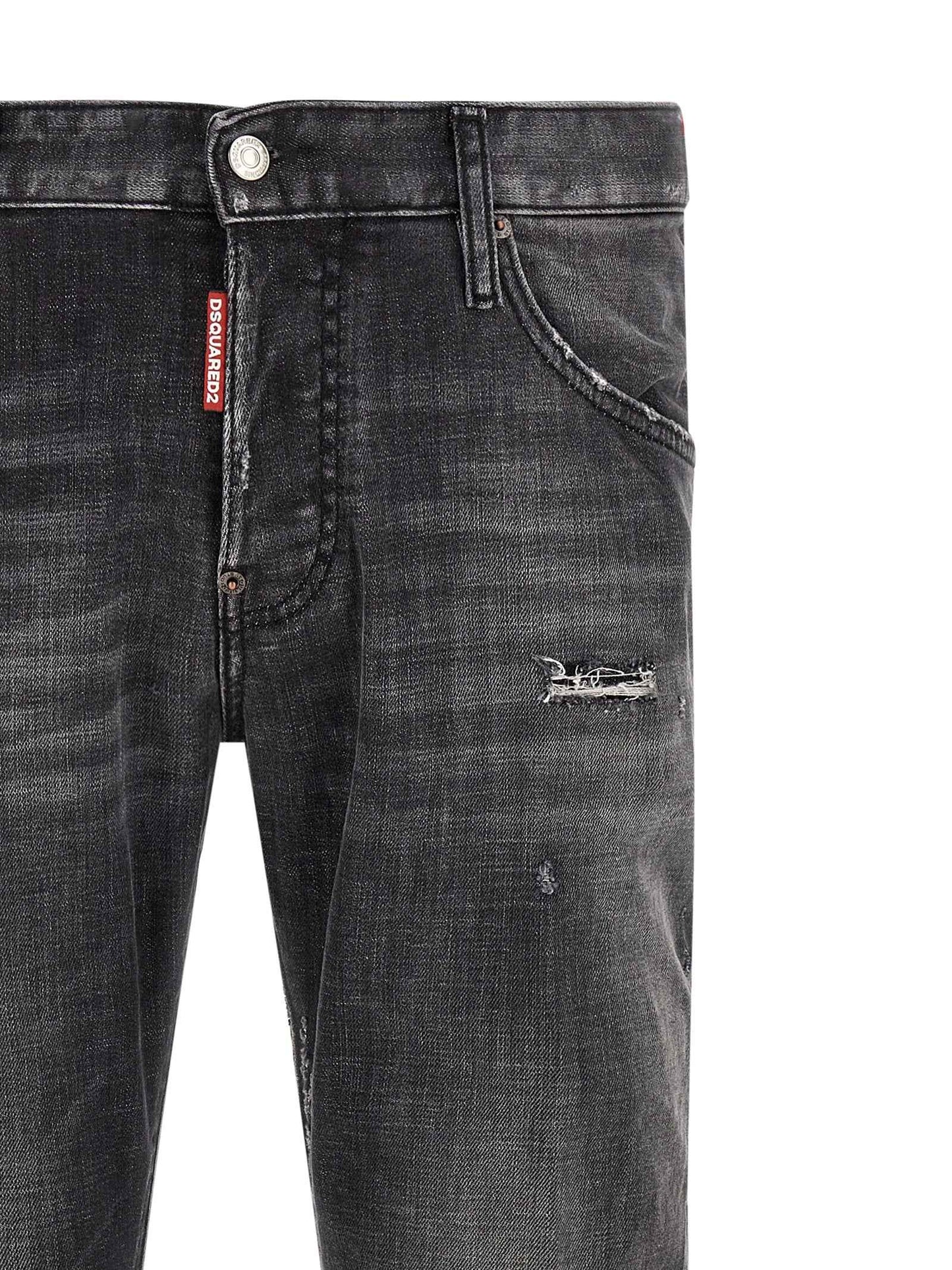 Gray Cotton Skinny Jeans