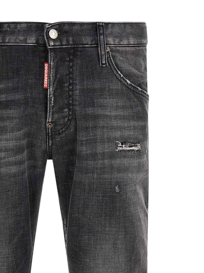 Gray Cotton Skinny Jeans