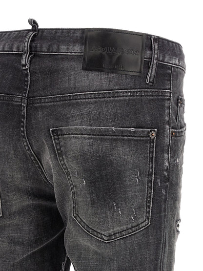 Gray Cotton Skinny Jeans