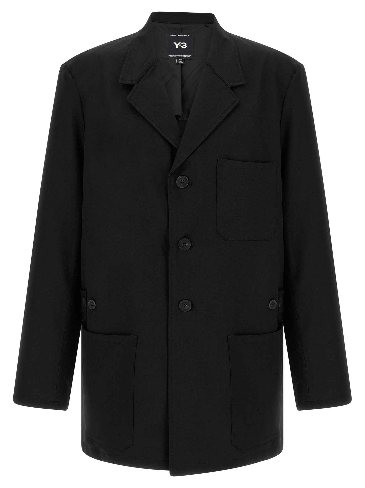 Black Wool Full-Length Jacket