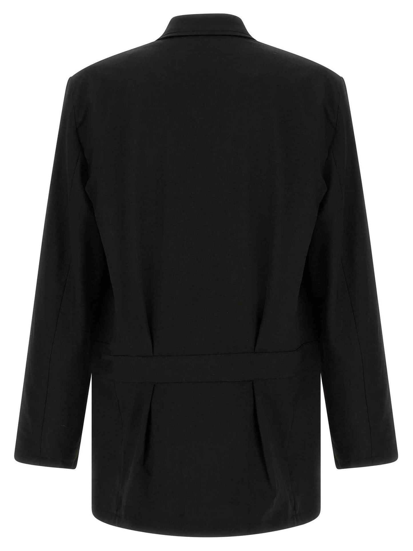 Black Wool Full-Length Jacket