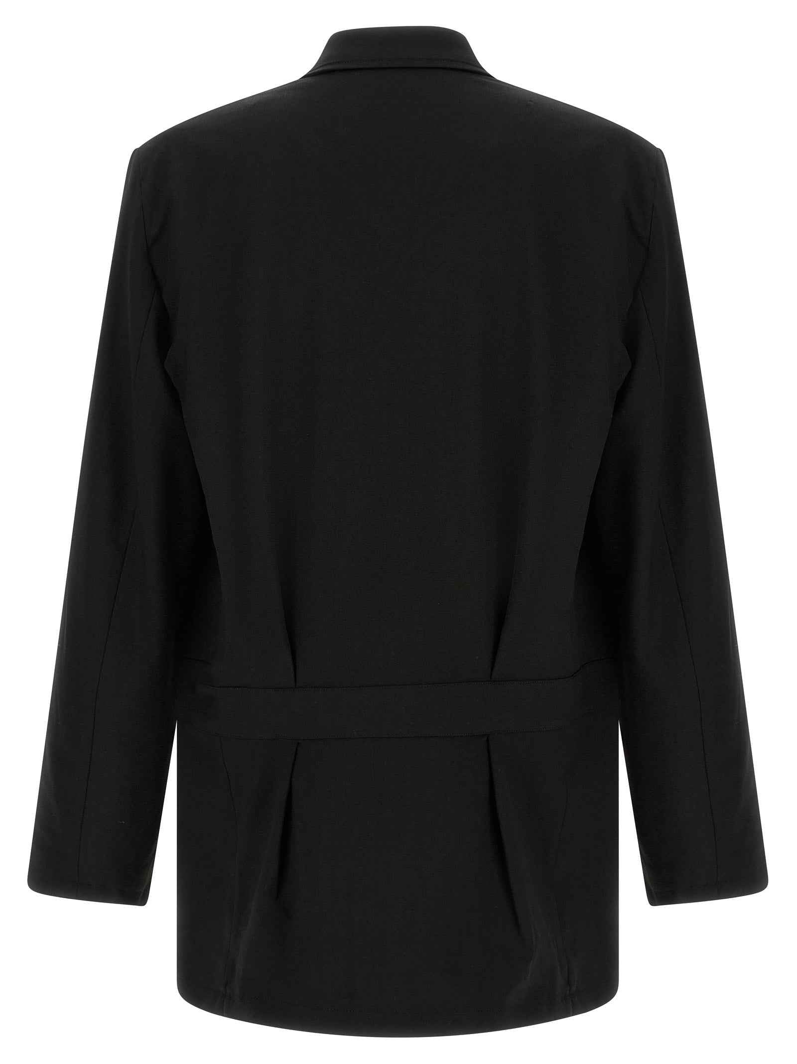 Black Wool Full-Length Jacket