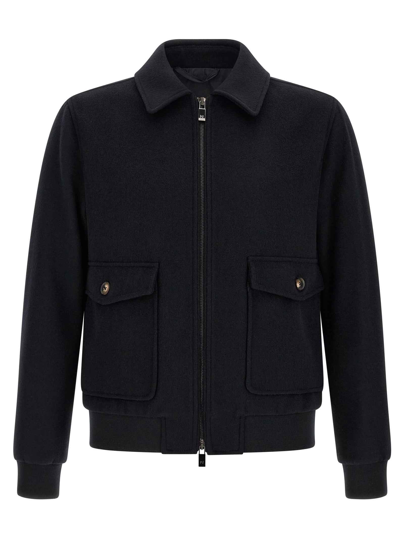Black Wool Bomber