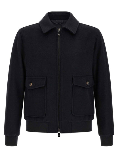 Black Wool Bomber