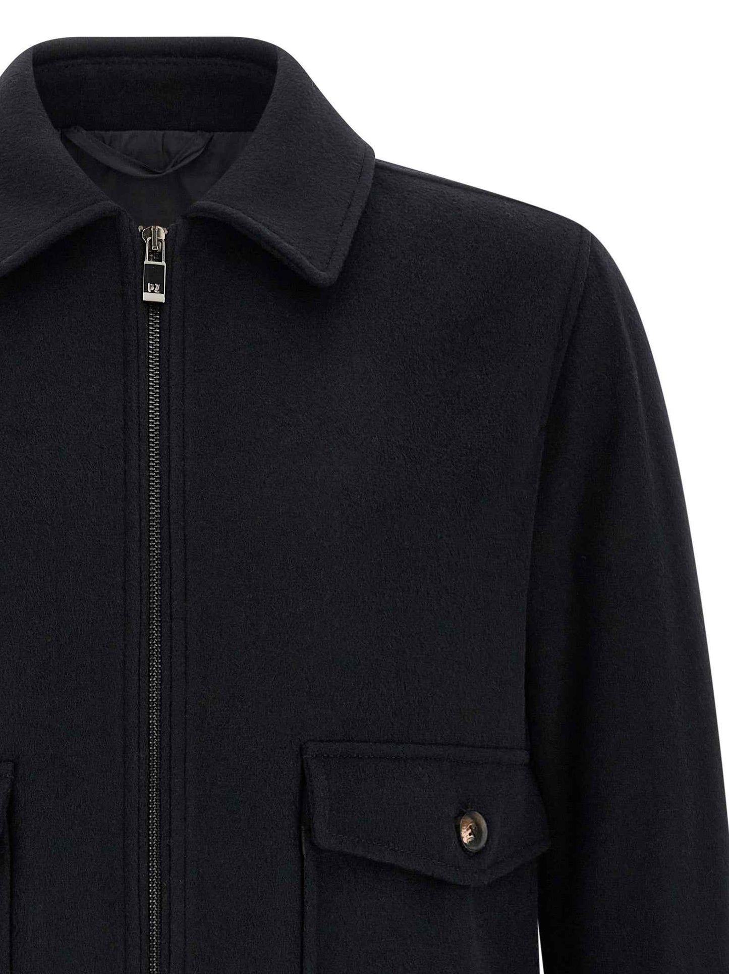 Black Wool Bomber