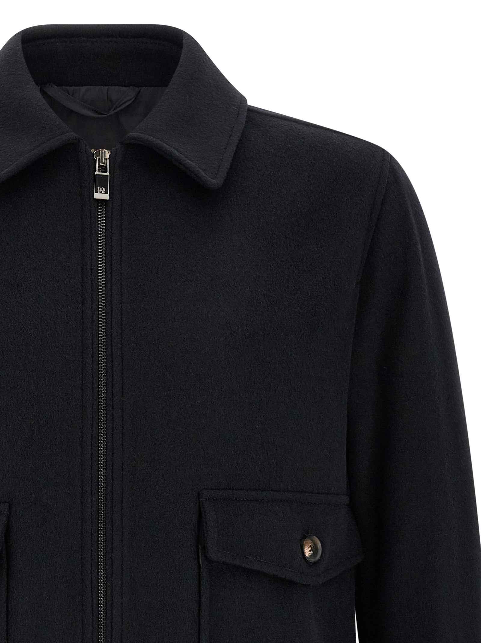 Black Wool Bomber