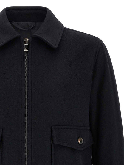 Black Wool Bomber