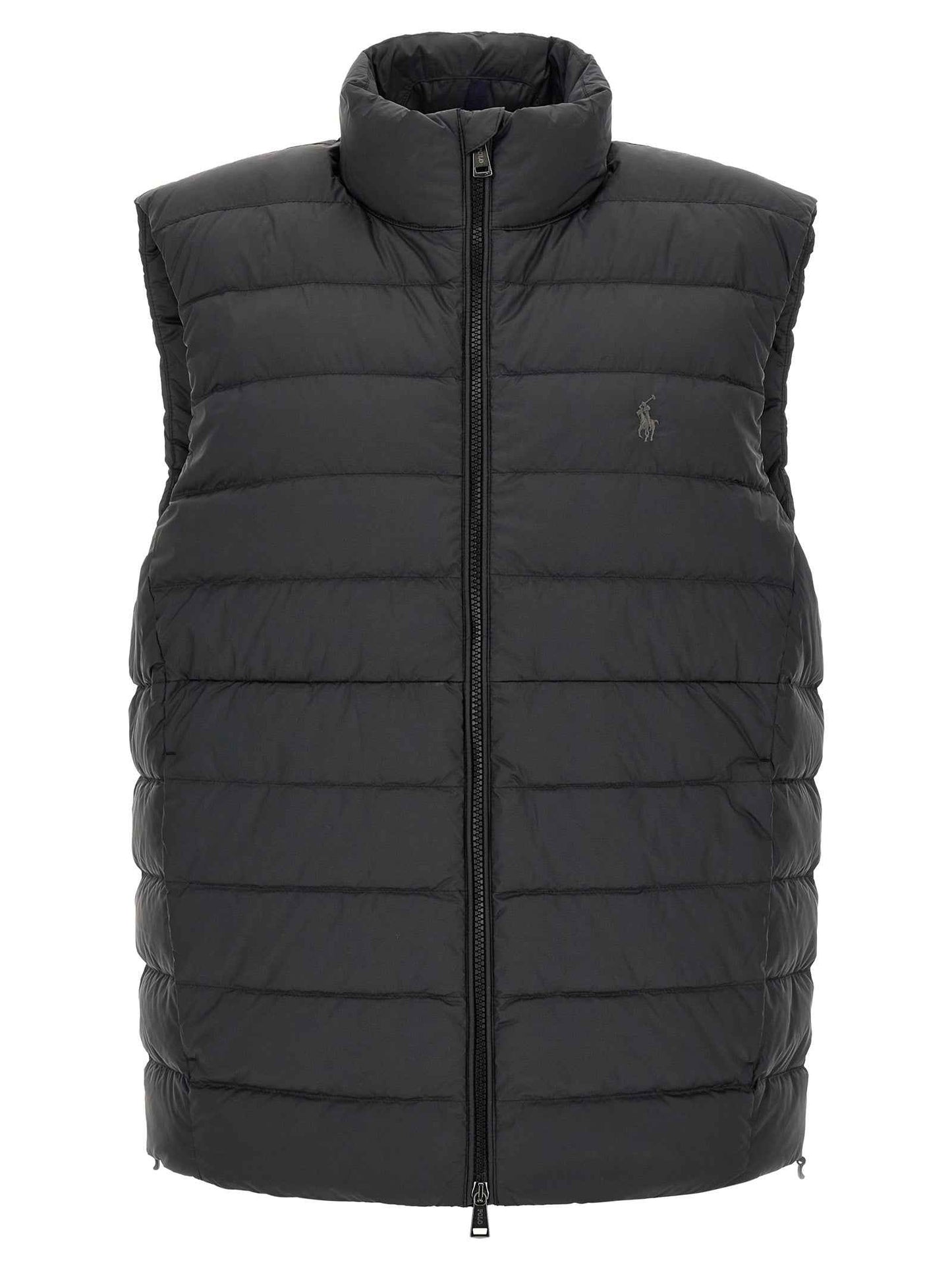 Black Polyester Sleeveless Jacket
