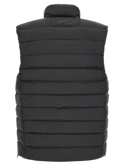 Black Polyester Sleeveless Jacket