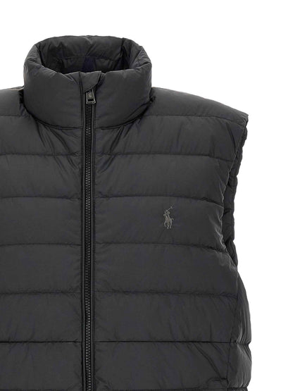 Black Polyester Sleeveless Jacket