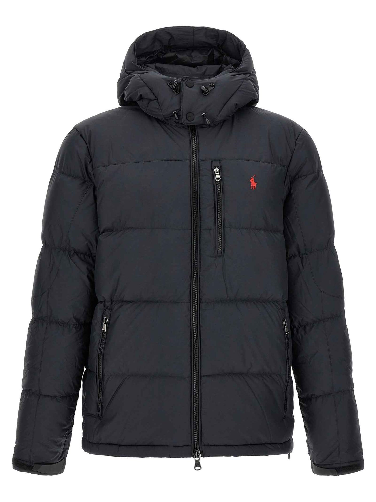 Black Polyester Full-Length Jacket
