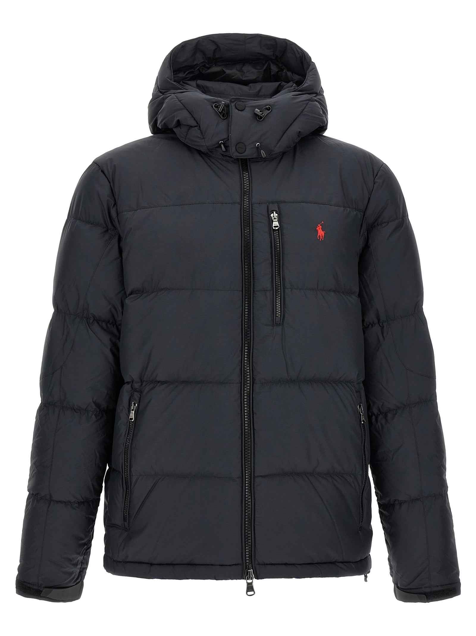 Black Polyester Full-Length Jacket