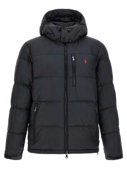 Black Polyester Full-Length Jacket