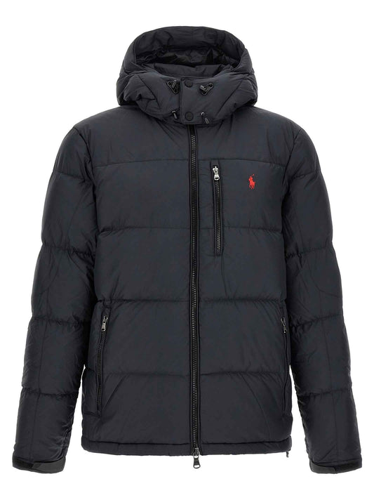 Black Polyester Full-Length Jacket
