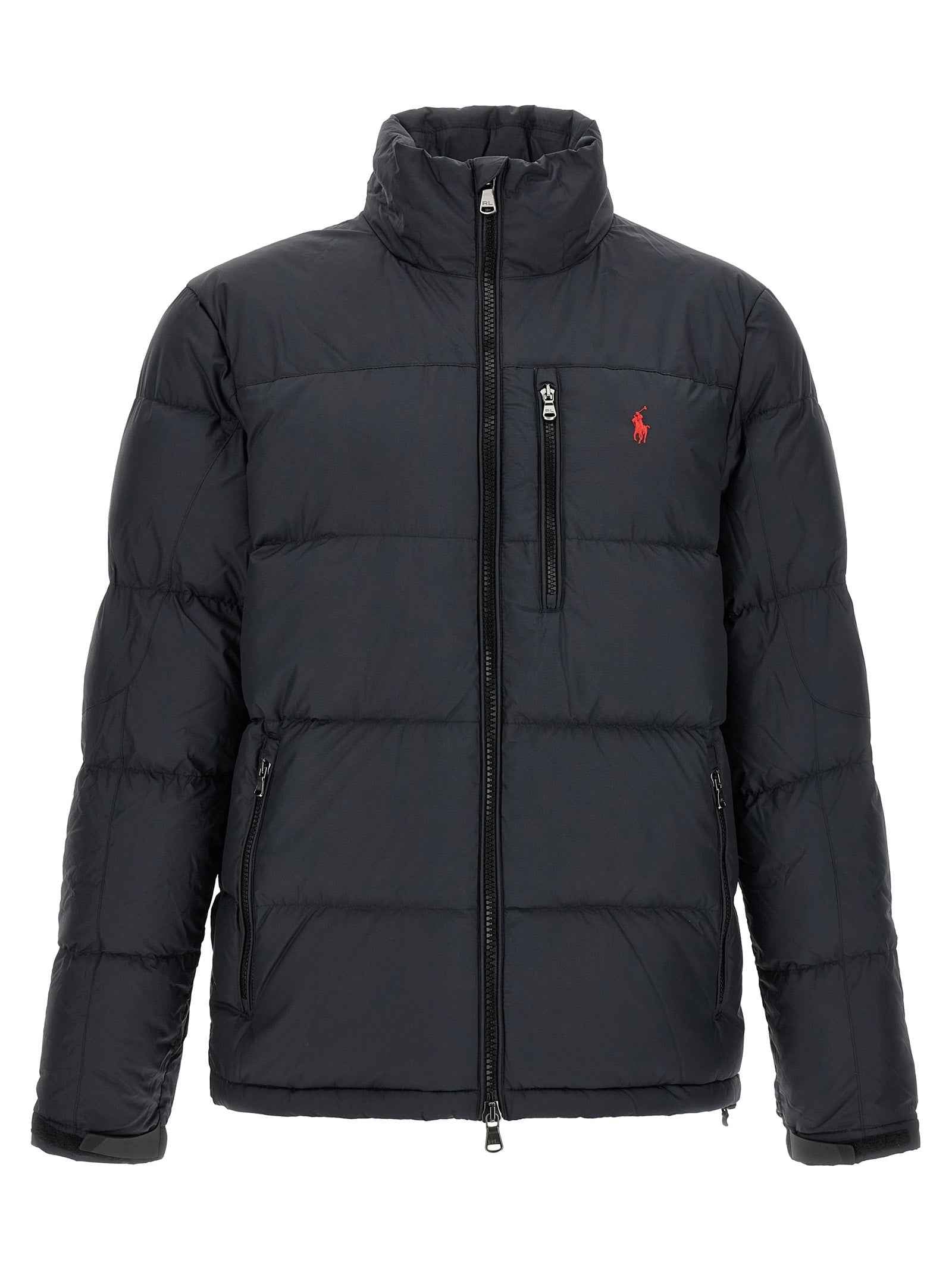 Black Polyester Full-Length Jacket