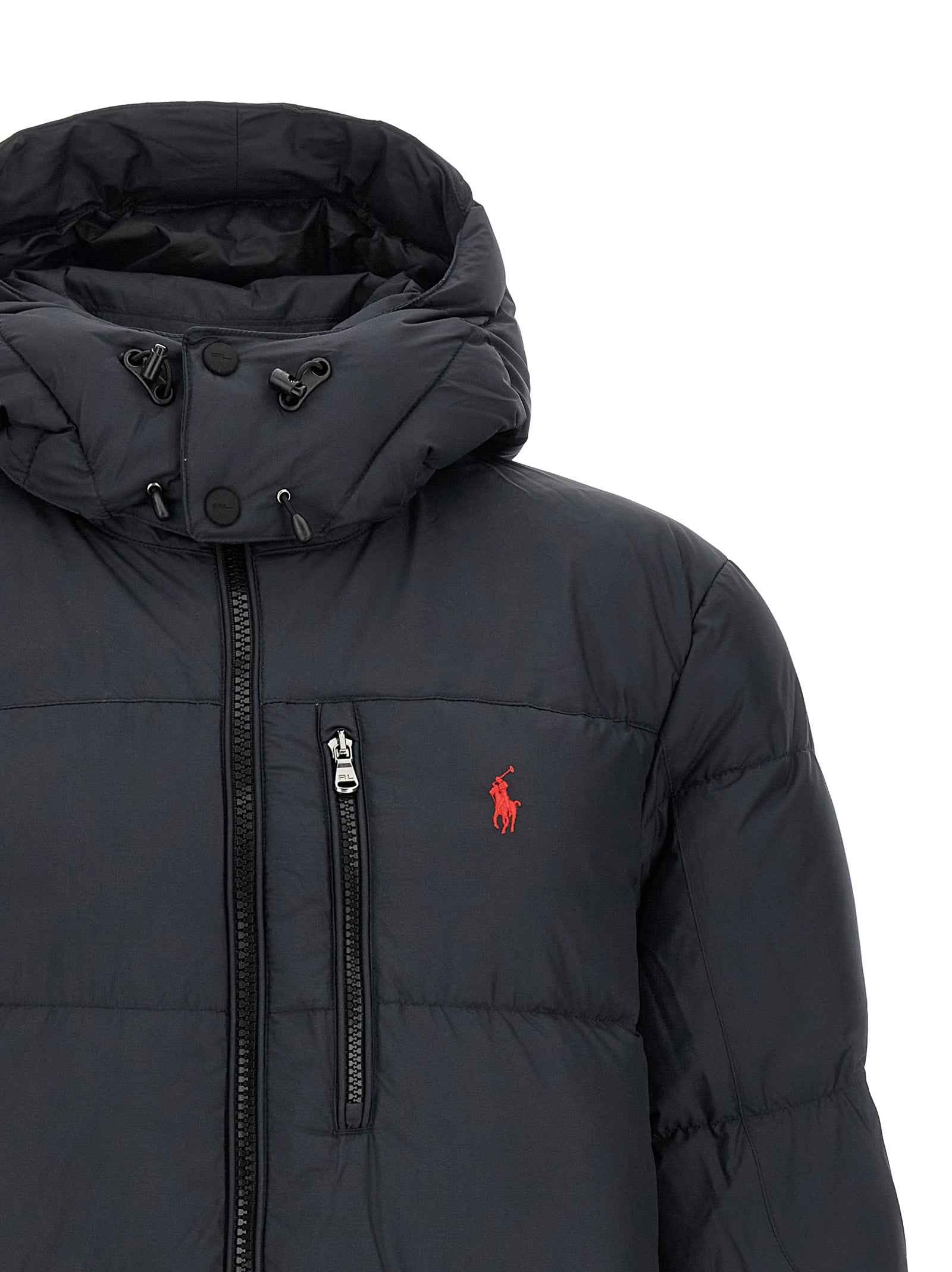 Black Polyester Full-Length Jacket
