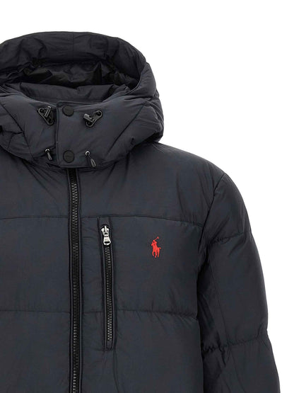 Black Polyester Full-Length Jacket