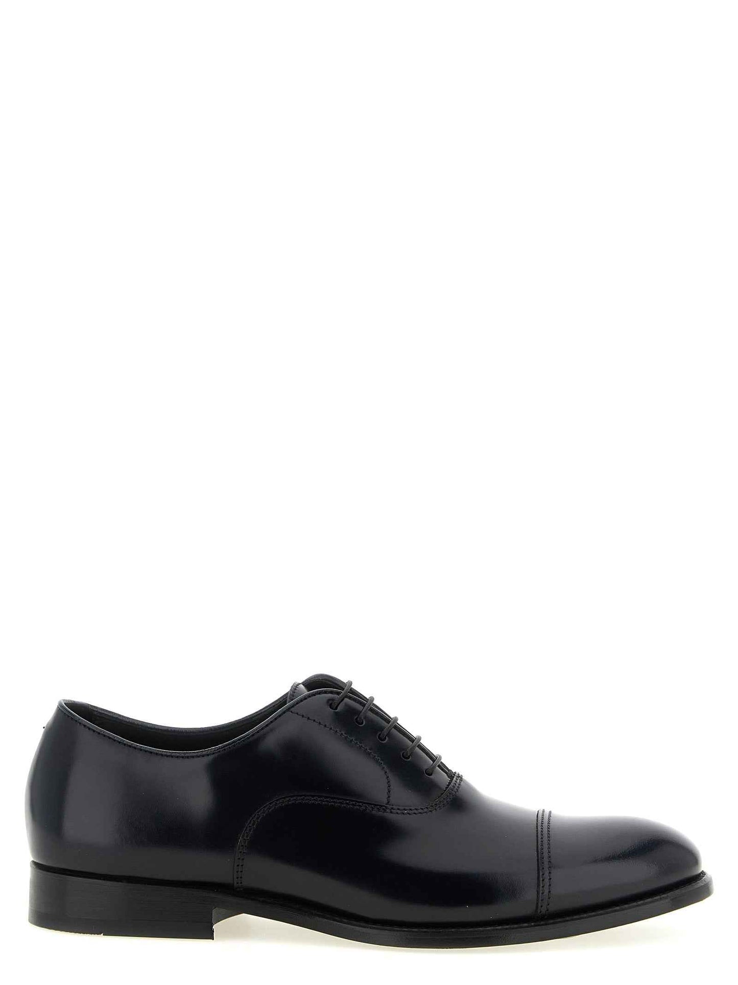 Black Lamb Leather Oxfords And Derbies