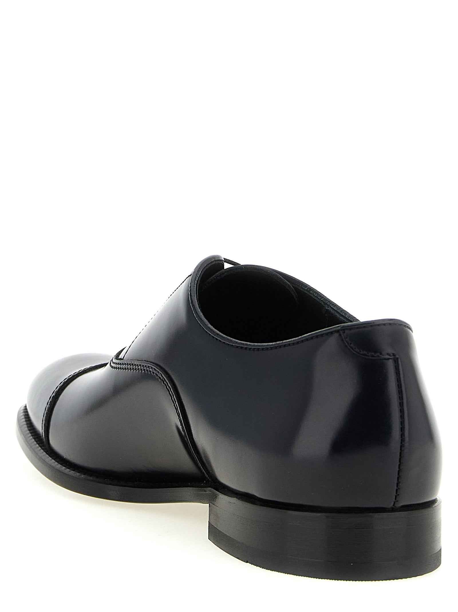 Black Lamb Leather Oxfords And Derbies