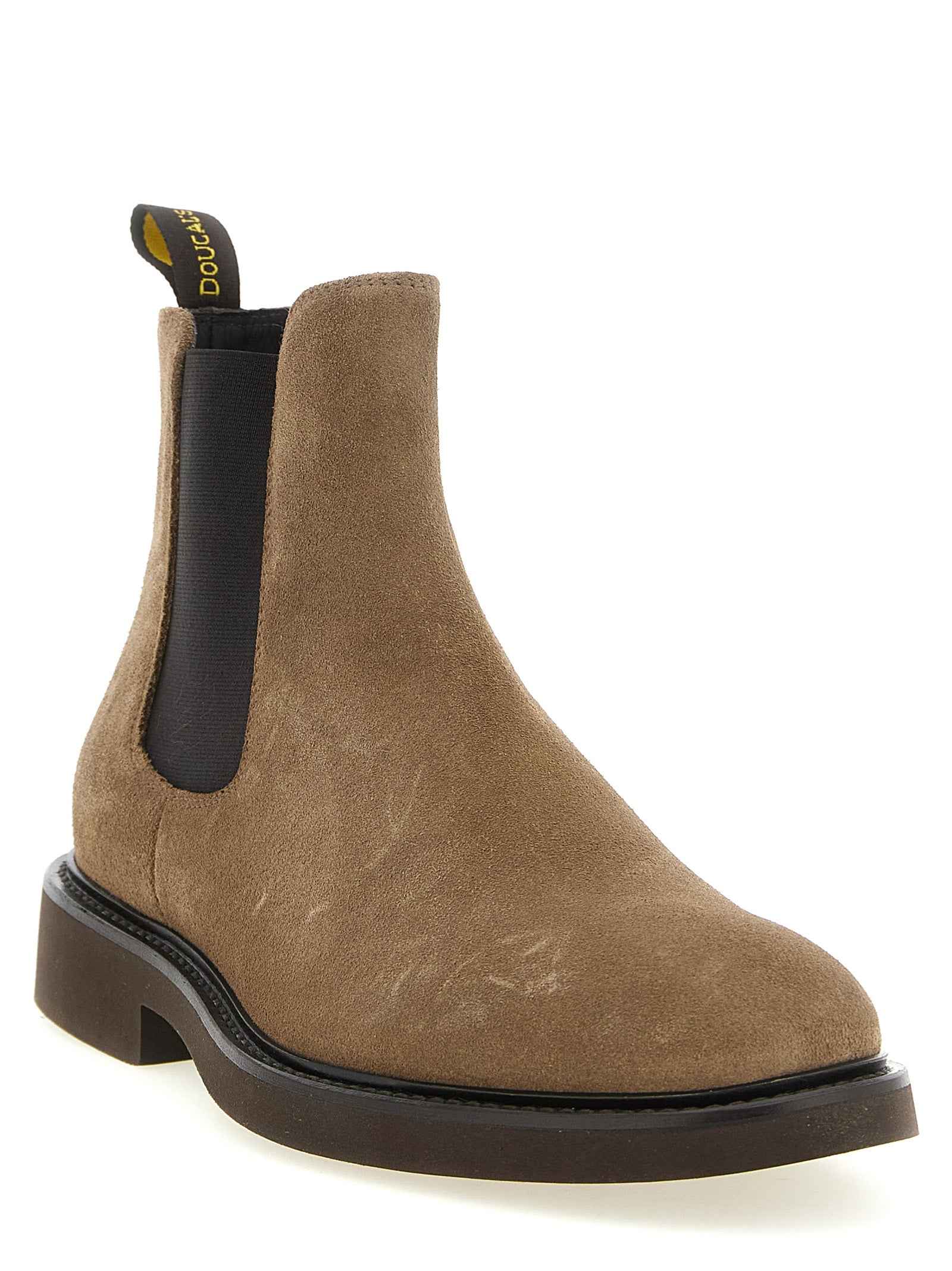 Beige Lamb Leather Ankle Boots