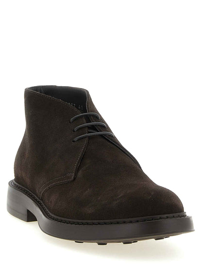 Brown Lamb Leather Ankle Boots
