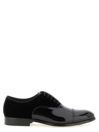 Black Lamb Leather Oxfords And Derbies