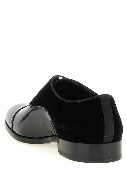 Black Lamb Leather Oxfords And Derbies