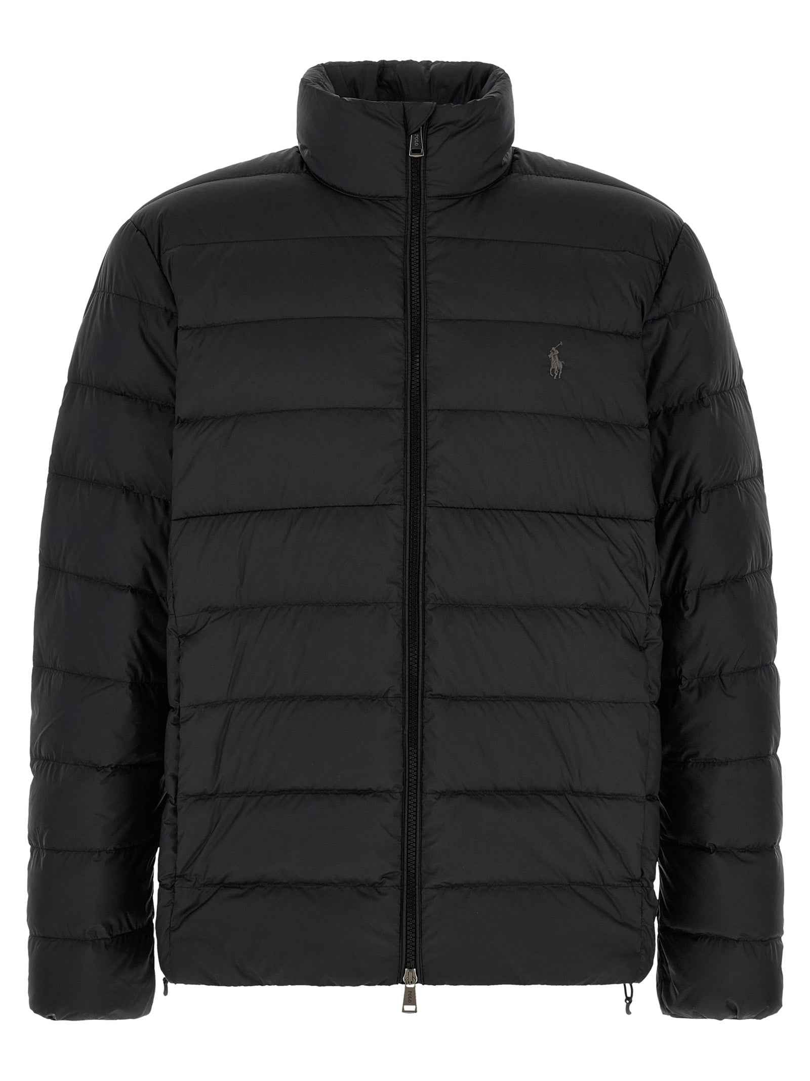Black Polyester Full-Length Jacket