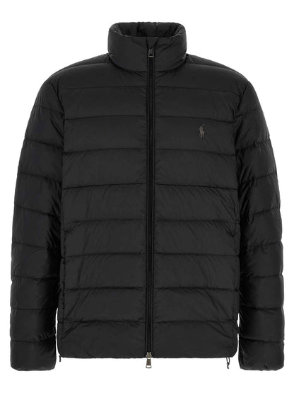 Black Polyester Full-Length Jacket