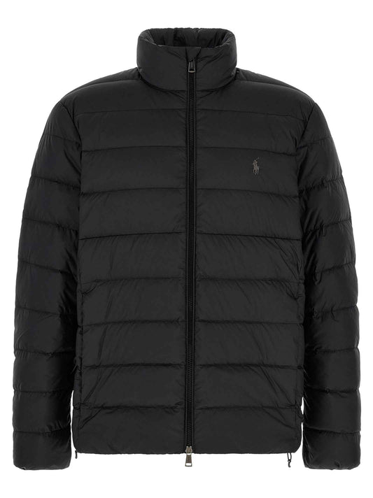 Black Polyester Full-Length Jacket