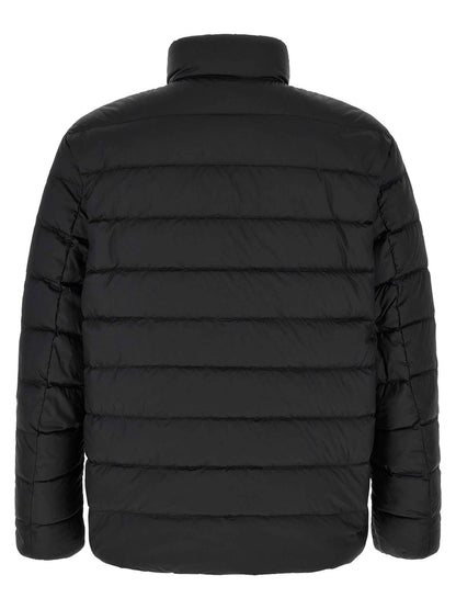 Black Polyester Full-Length Jacket