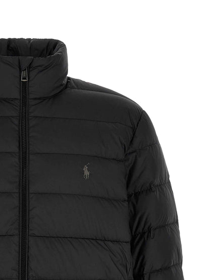 Black Polyester Full-Length Jacket