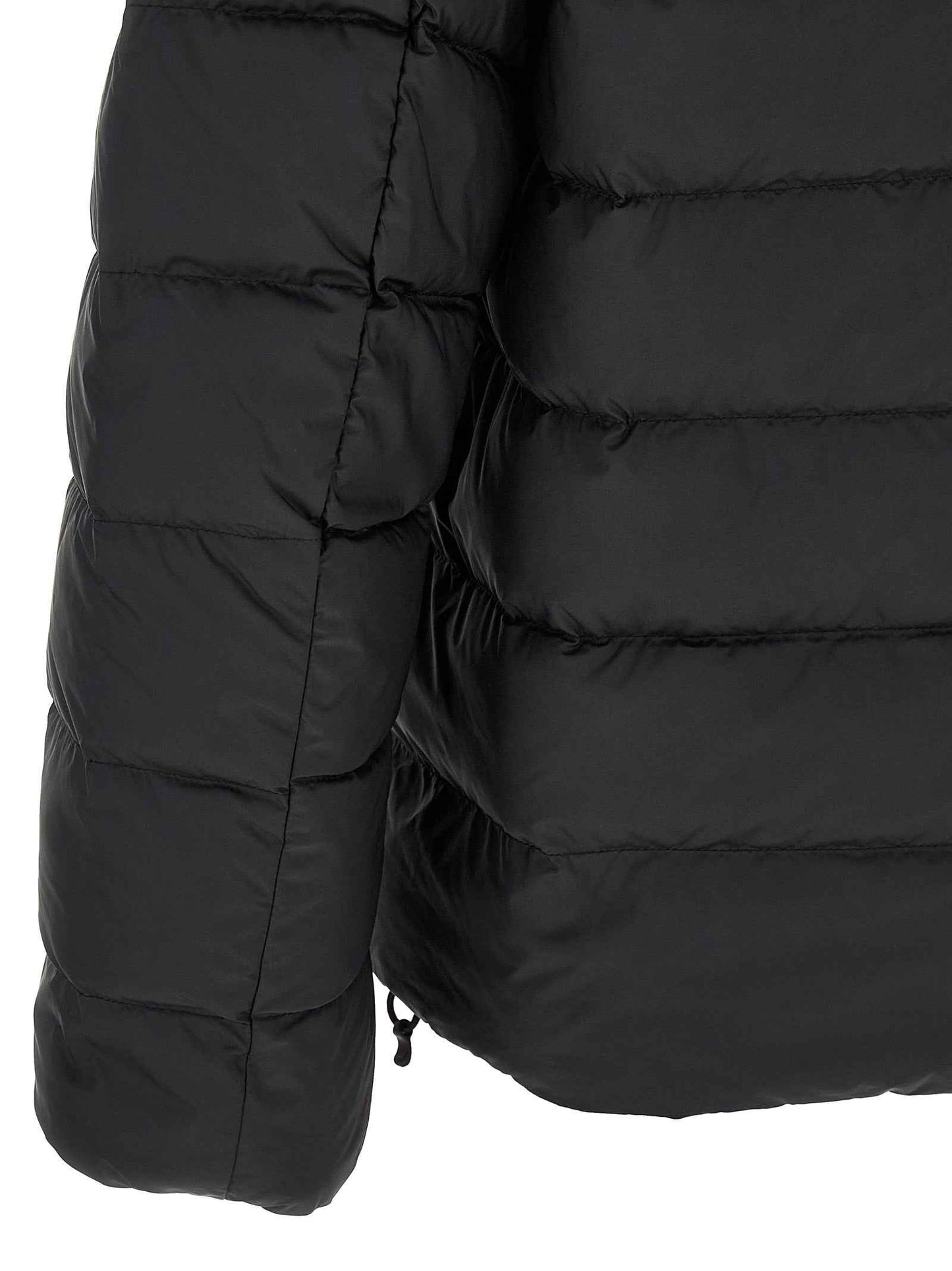 Black Polyester Full-Length Jacket