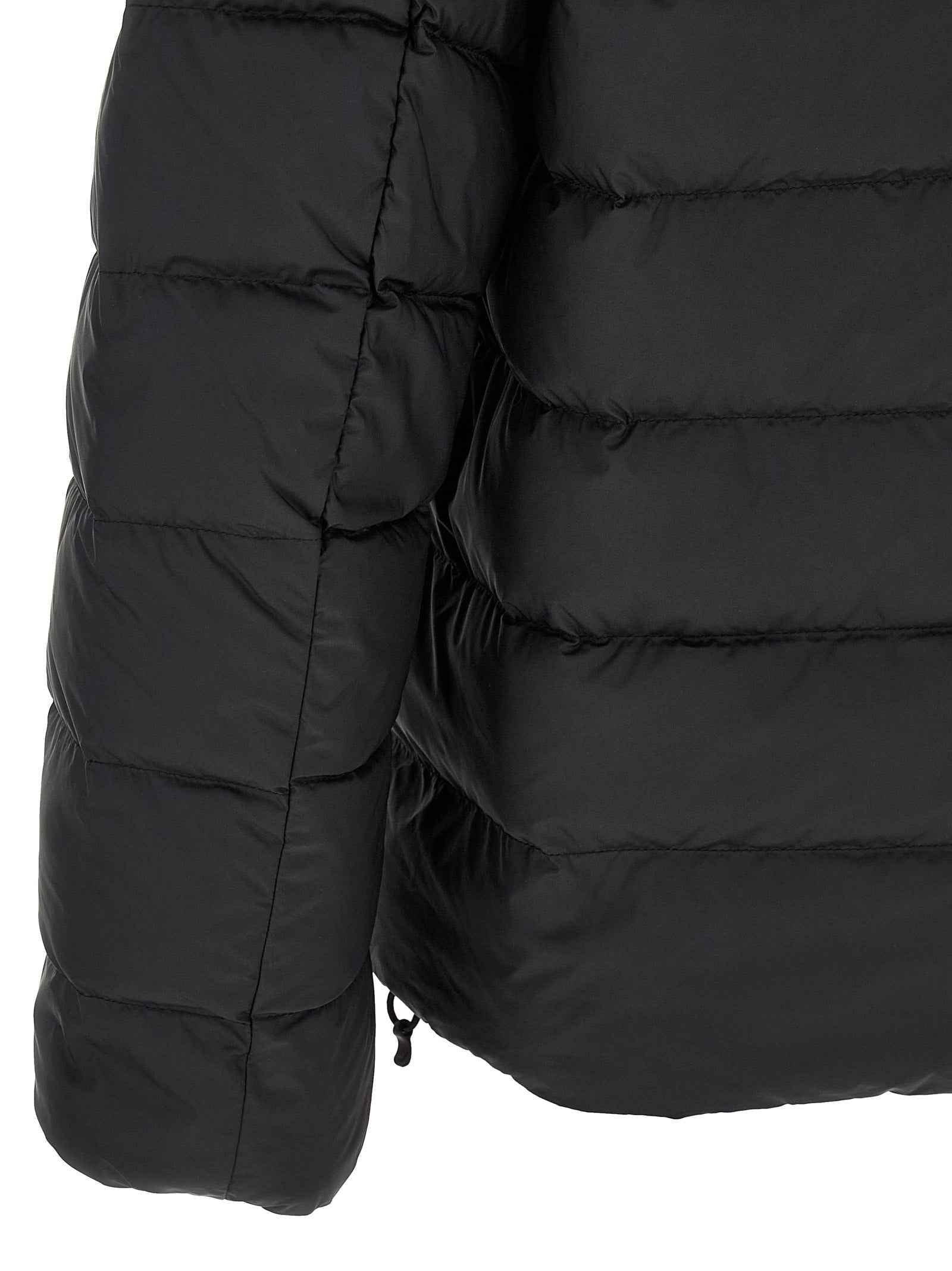 Black Polyester Full-Length Jacket