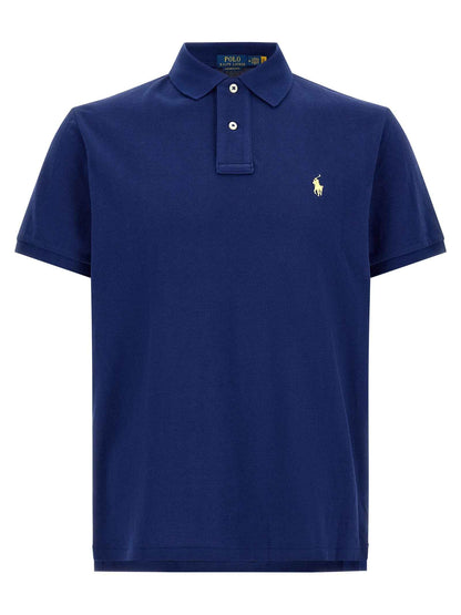 Blue Cotton Polo Shirt