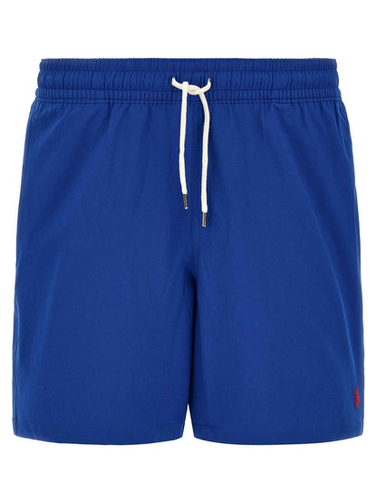 Blue Polyester Swim Shorts