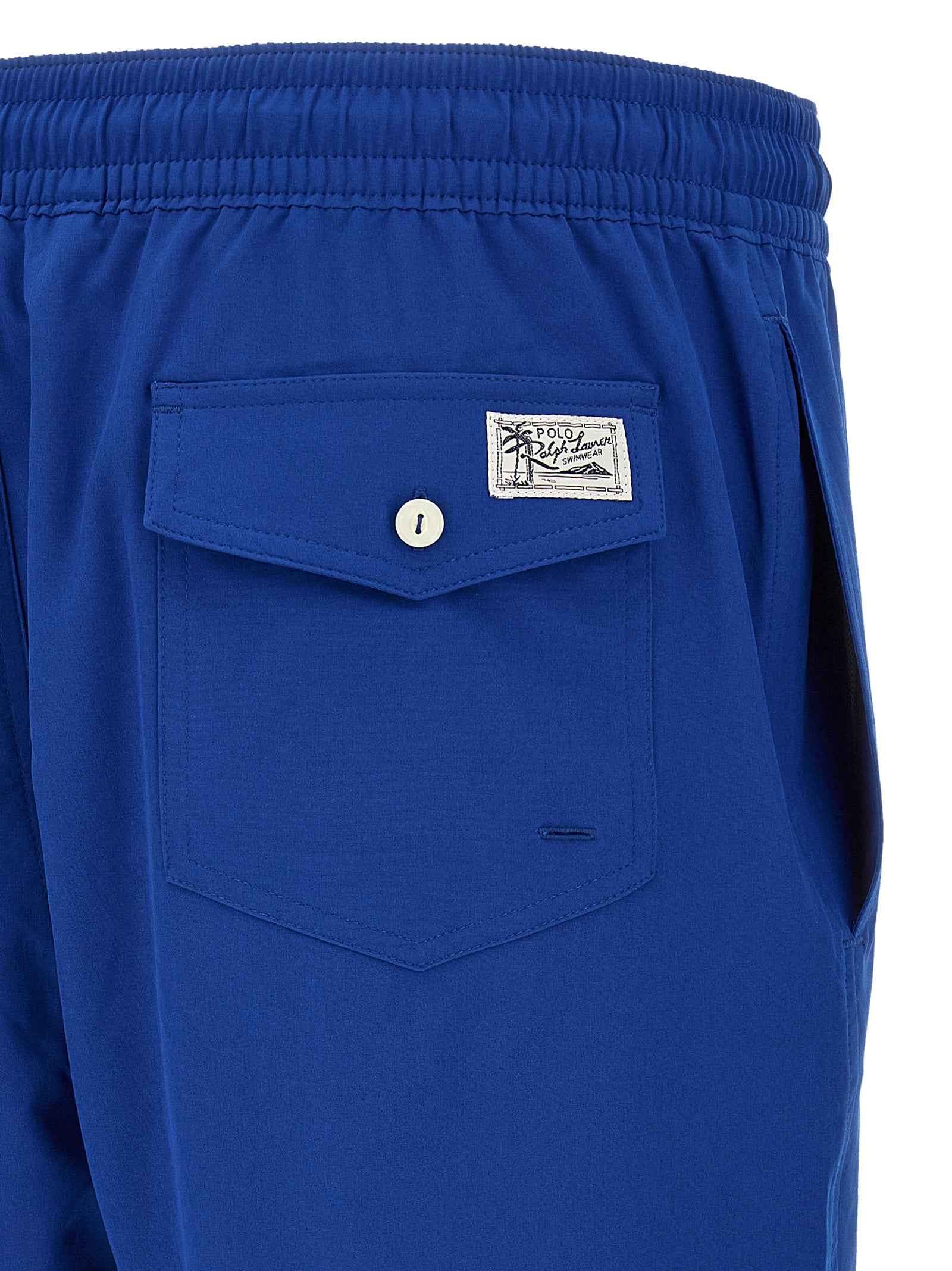 Blue Polyester Swim Shorts