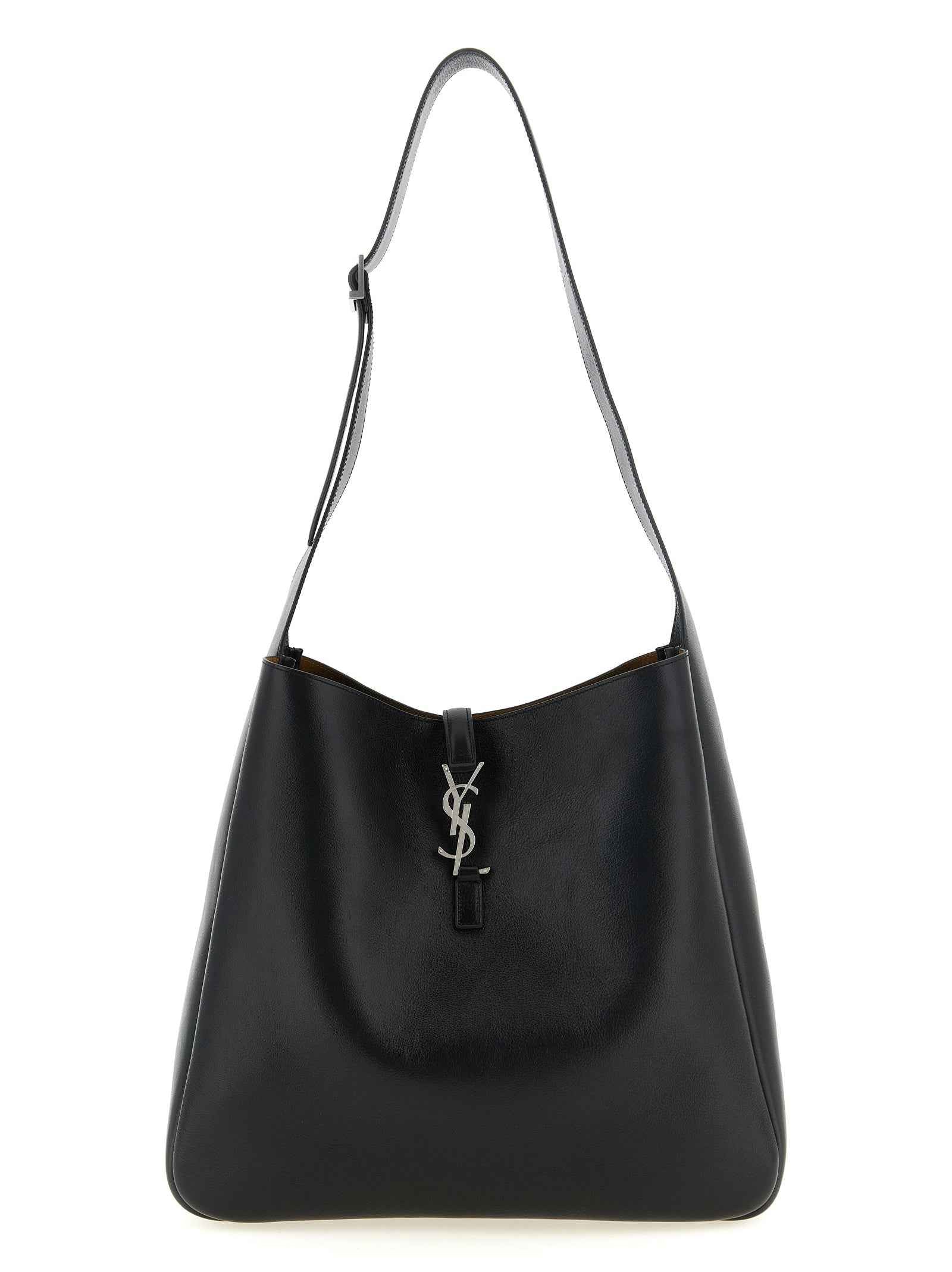 Black Calfskin Shoulder Bag