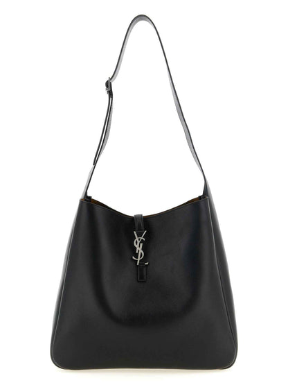 Black Calfskin Shoulder Bag