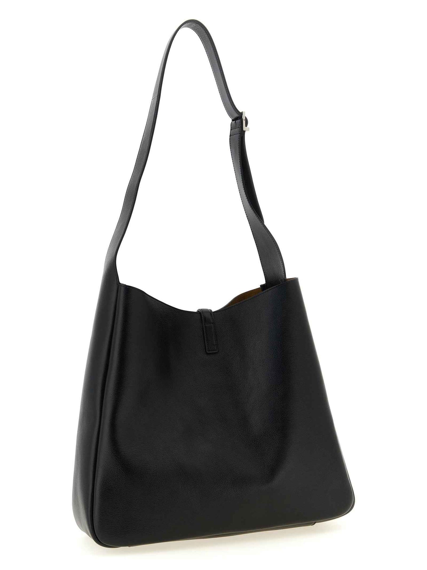 Black Calfskin Shoulder Bag