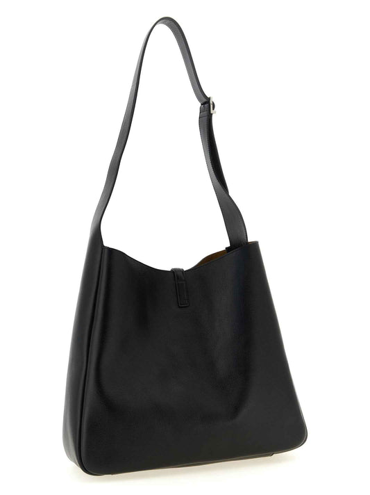 Black Calfskin Shoulder Bag