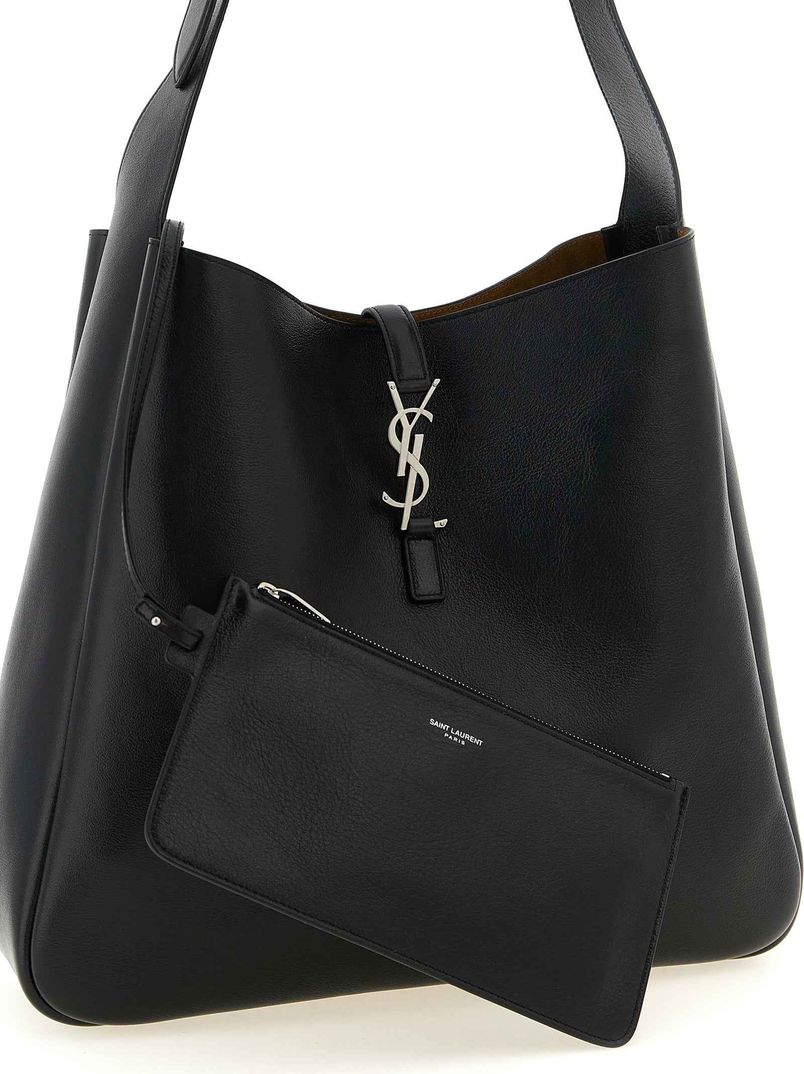 Black Calfskin Shoulder Bag