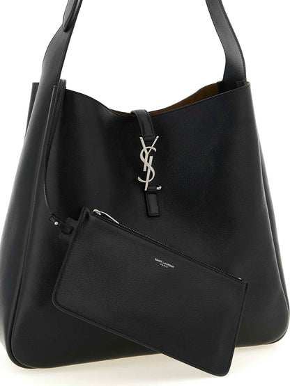 Black Calfskin Shoulder Bag