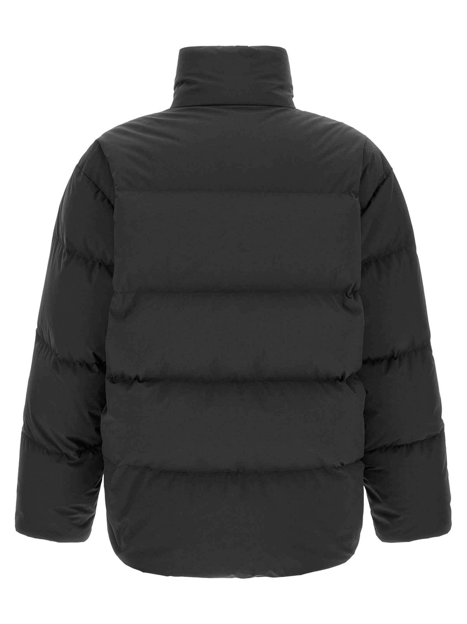 Black Polyester Full-Length Jacket