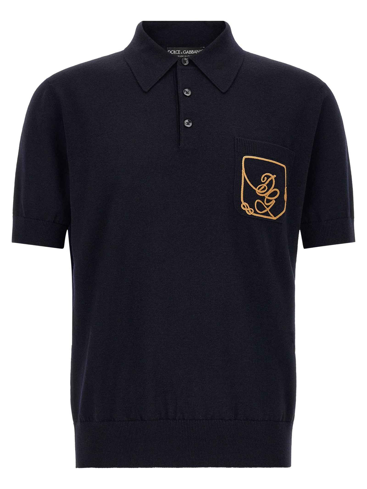 Blue Virgin Wool Polo Shirt