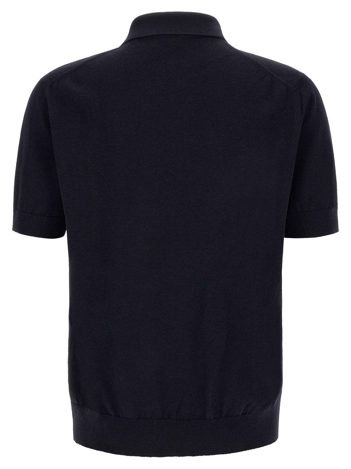 Blue Virgin Wool Polo Shirt