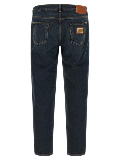 Blue Cotton Skinny Jeans