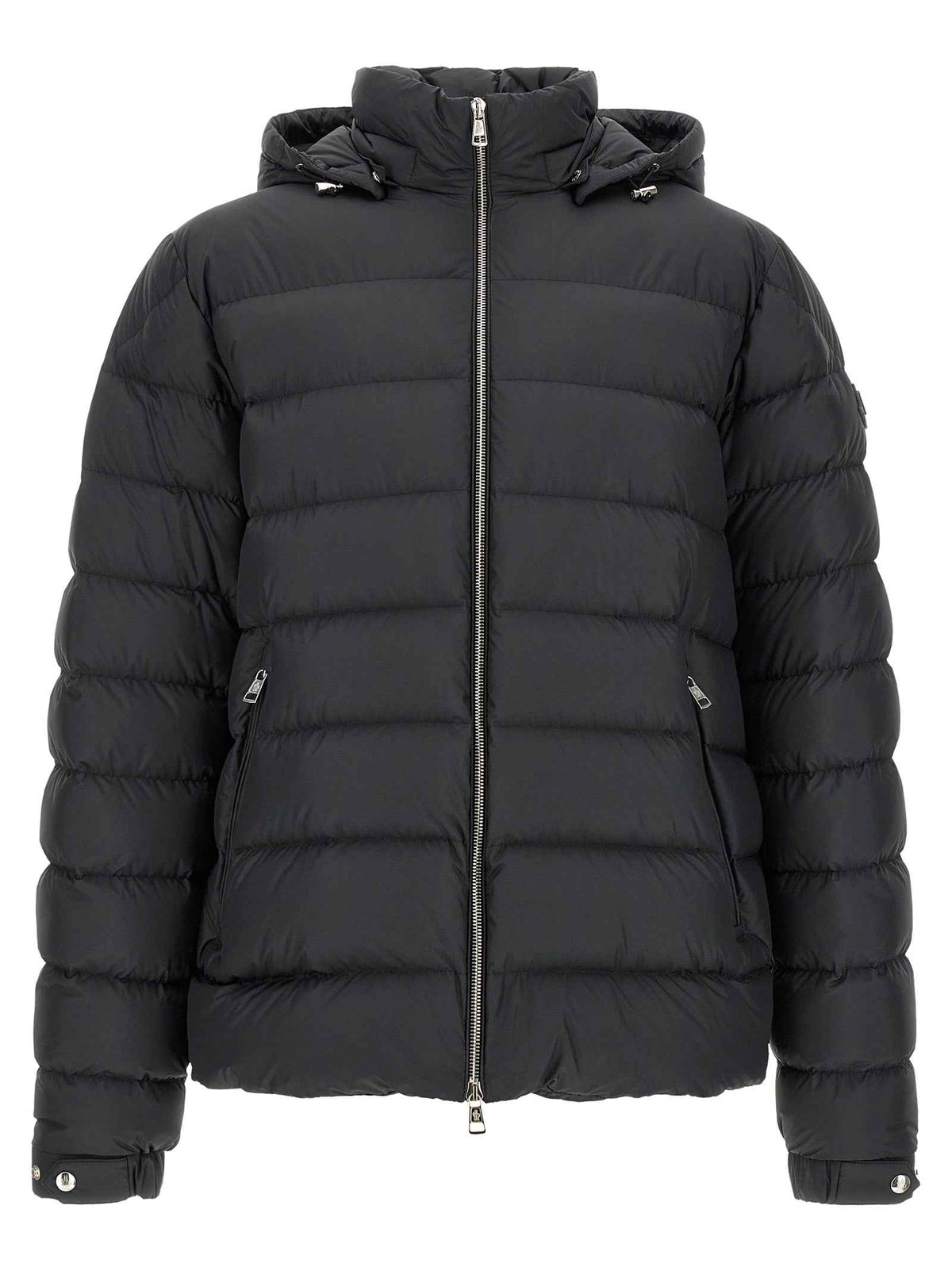 Black Polyester Full-Length Jacket
