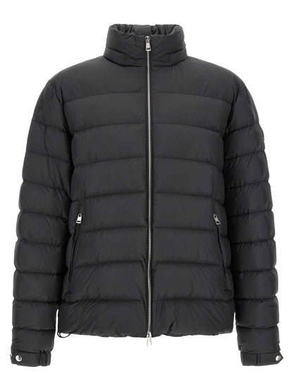Black Polyester Full-Length Jacket